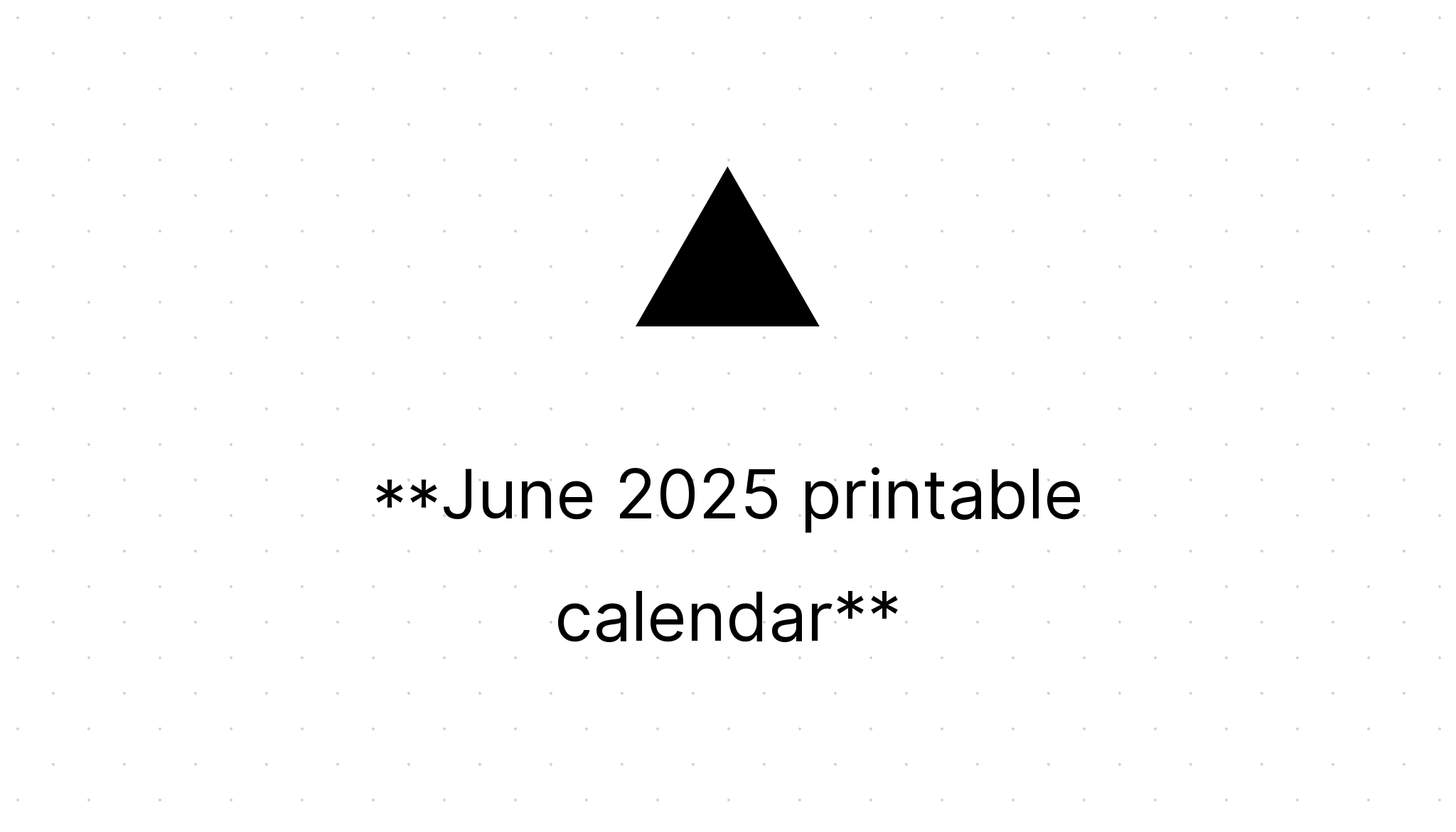 June 2025 printable calendar